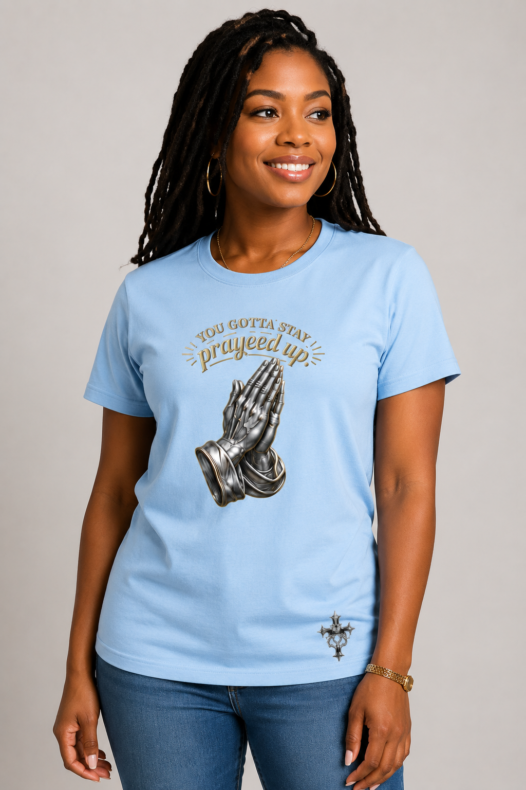 Praying Hands Tee Shirt | Faith Wear | | Christian Clothing | Stay Prayed Up