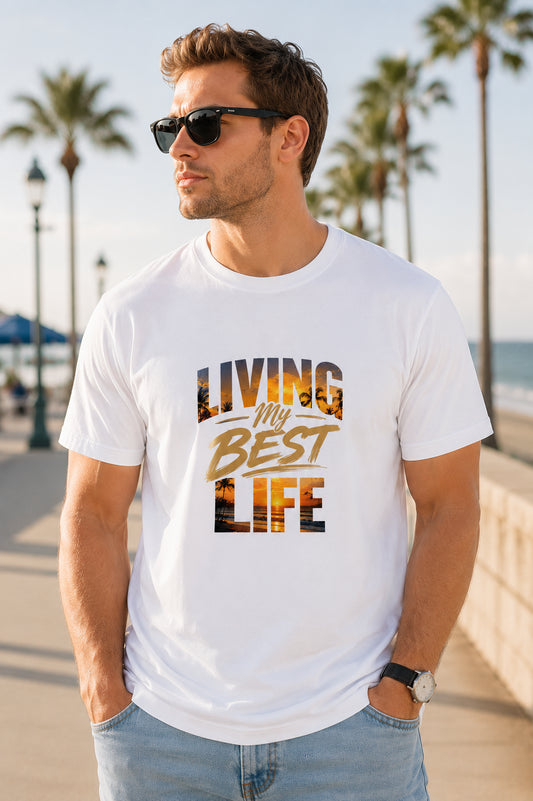 Living My Best Life | Pure Cotton Unisex T-Shirt