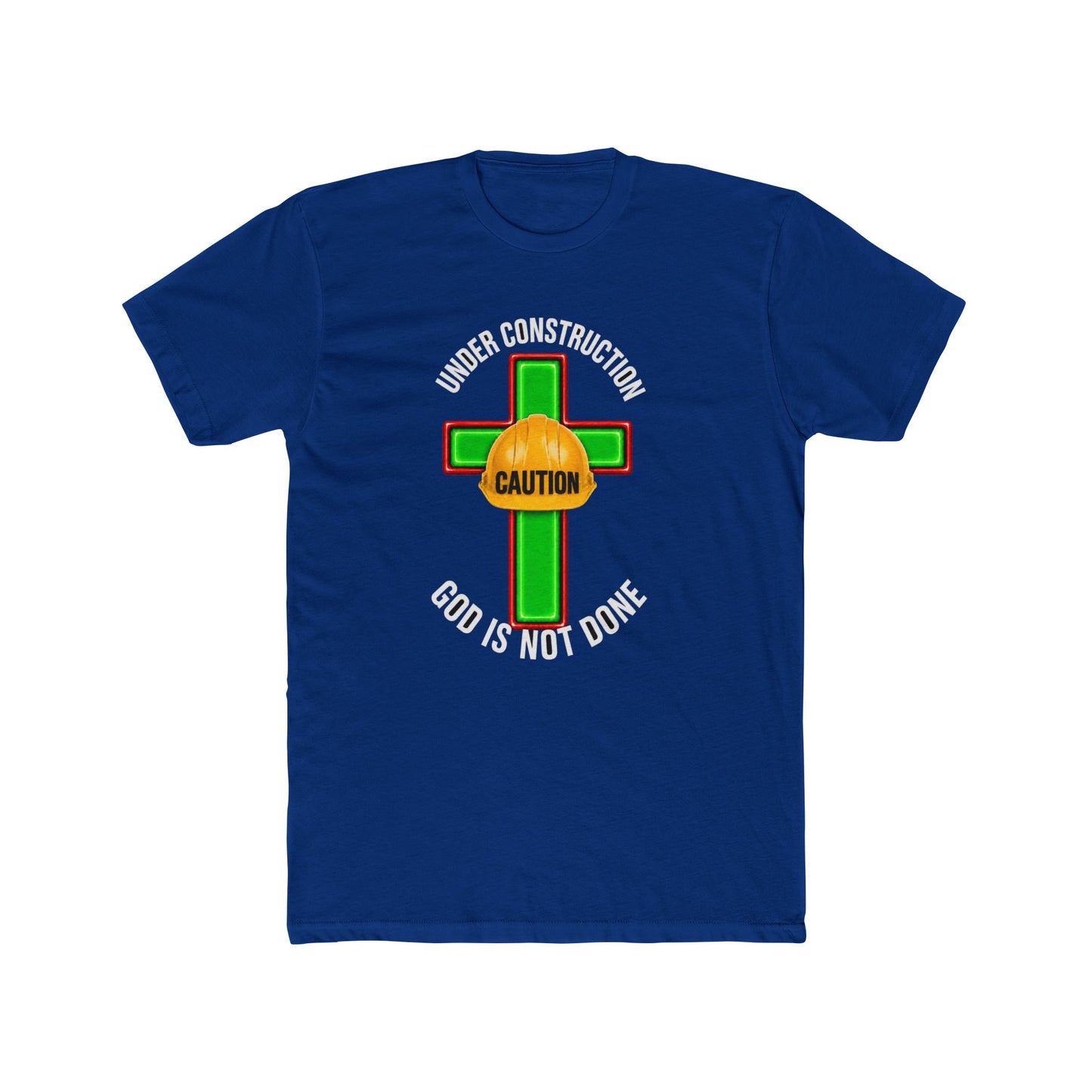 Under Construction Caution Cross T-Shirt | God Is Not Done Christian Tee