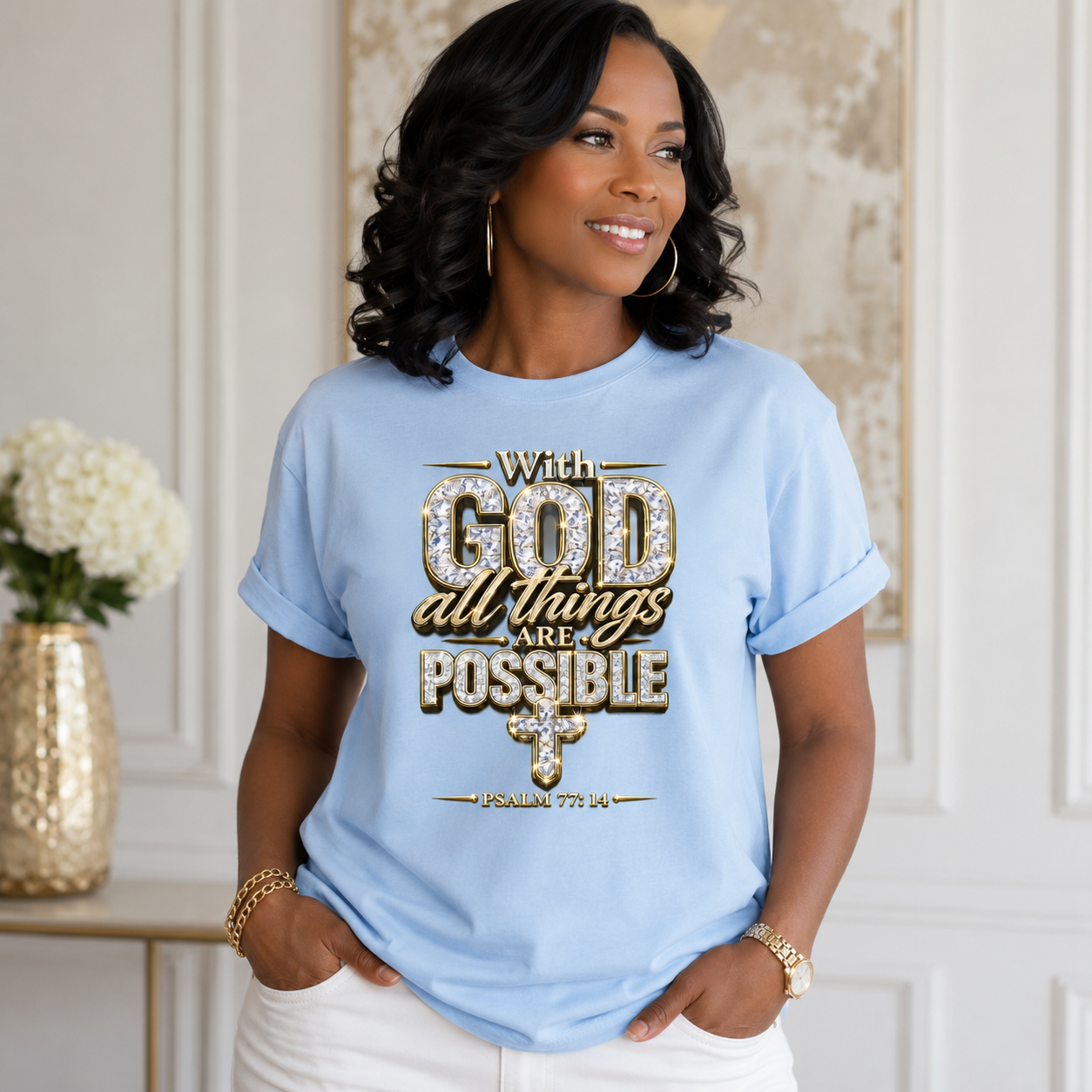 With God All Things Are Possible Tee Shirt | Christian Wear |