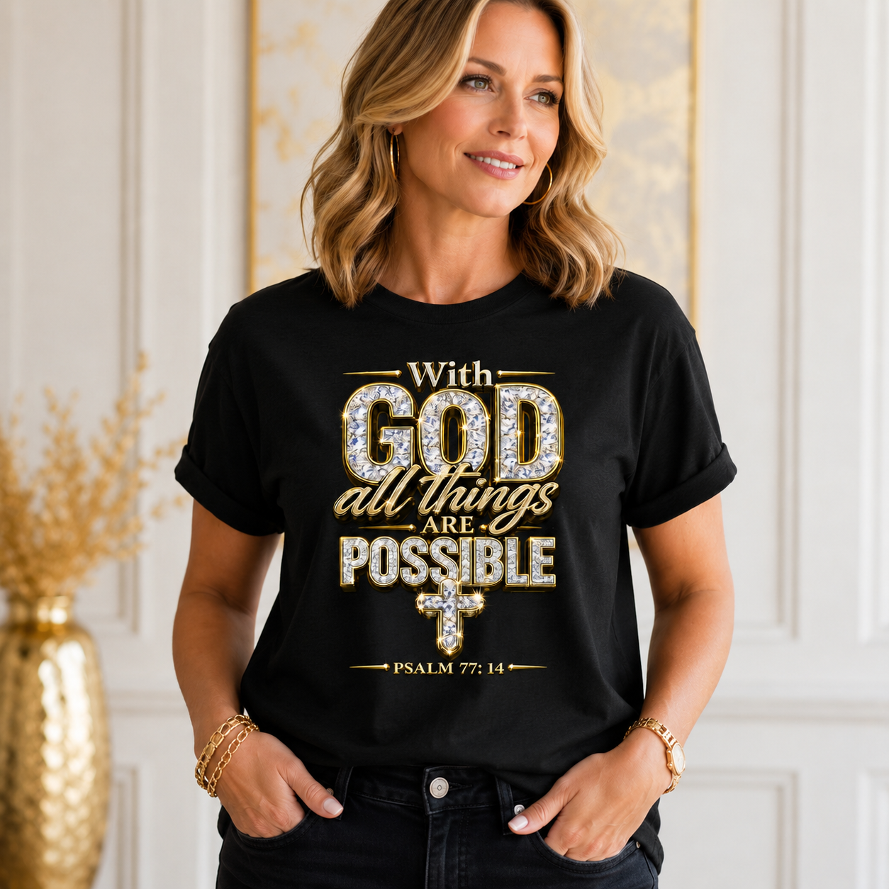 With God All Things Are Possible Tee Shirt | Christian Wear |