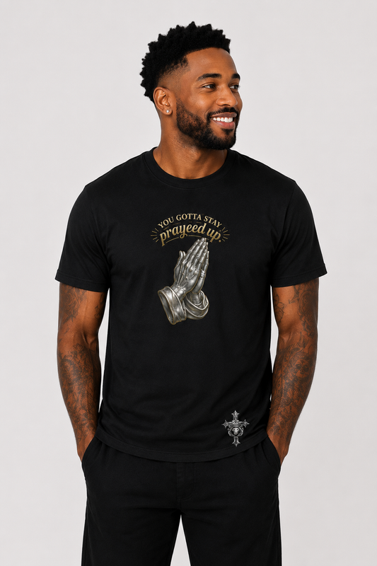 Praying Hands Tee Shirt | Faith Wear | | Christian Clothing | Stay Prayed Up