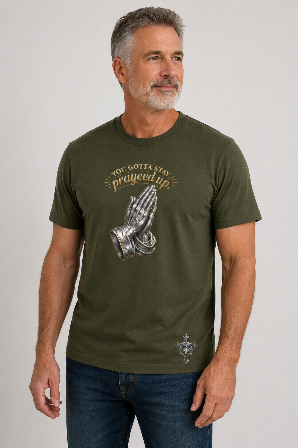 Praying Hands Tee Shirt | Faith Wear | | Christian Clothing | Stay Prayed Up