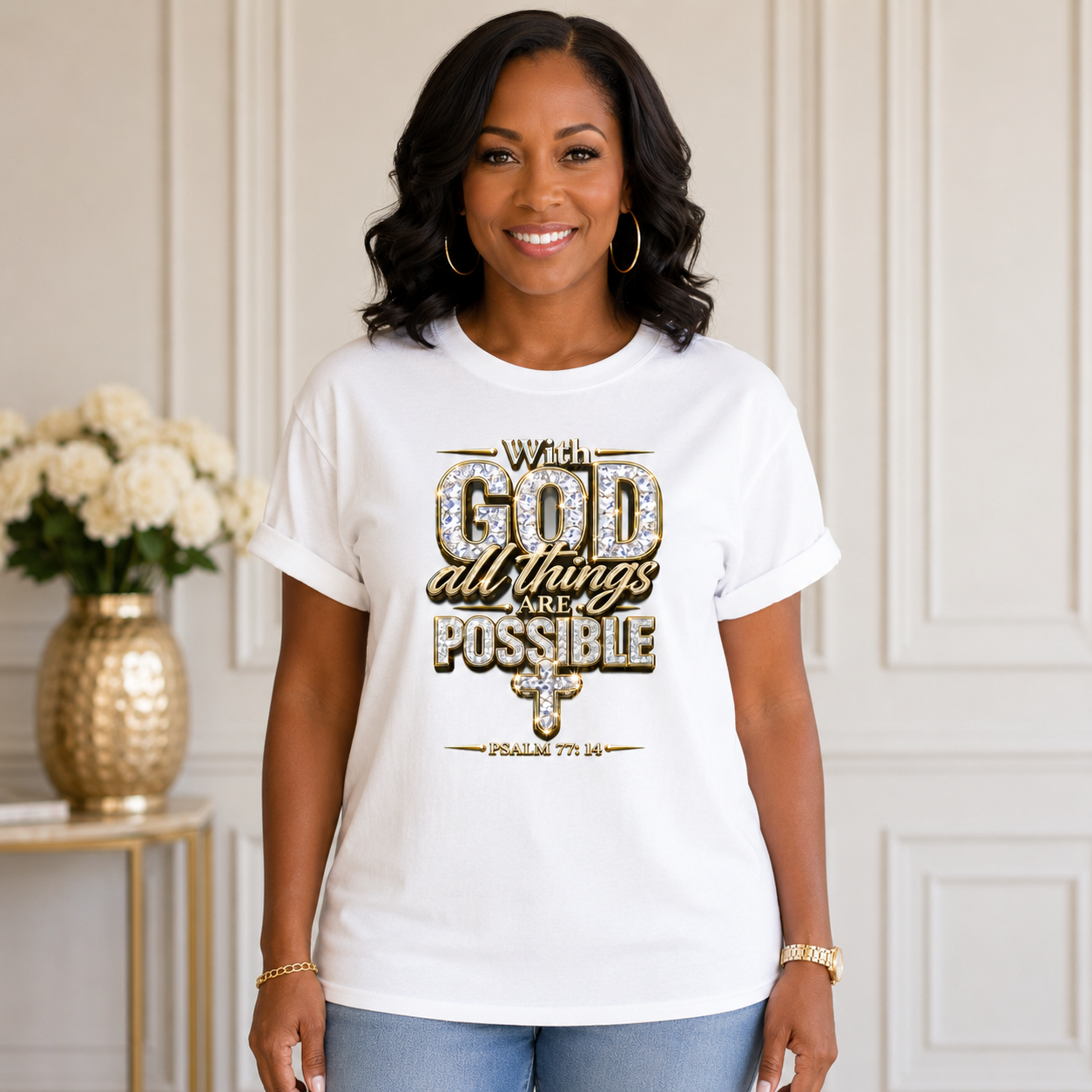 With God All Things Are Possible Tee Shirt | Christian Wear |